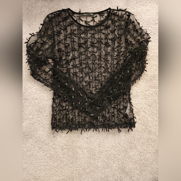 Zara Black Bow Sheer Top - EXCELLENT condition. - Picture 4 of 10